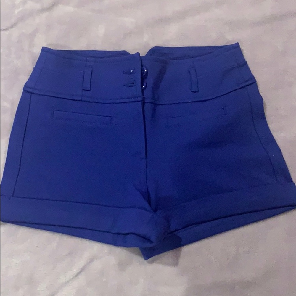 Button up shorts blue